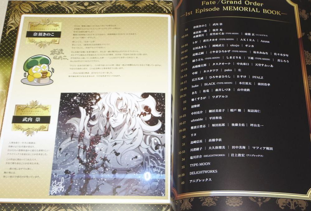 Fate/Grand Order 1st Episode MEMORIAL BOOK Art Illustrations | eBay